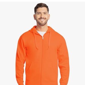 Fruit of the Loom Men's blaze Orange Hoodie S NWT